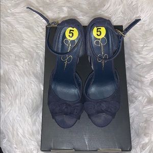 Size 5 (US) Navy Jessica Simpson Platform Wedges